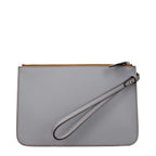 Burberry Gray Leather Clutch Bag