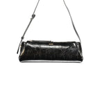 Black Guess Jeans polyurethane women's handbag with sleek design and silver hardware, featuring a top handle and spacious interior.