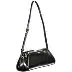 Black Guess Jeans women's handbag made of polyurethane, featuring a sleek design with top handles and subtle branding details.