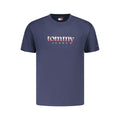 Blue cotton men's T-shirt by Tommy Hilfiger, featuring a classic fit and brand logo on the chest.