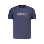 Blue cotton men's T-shirt by Tommy Hilfiger, featuring a classic fit and brand logo on the chest.