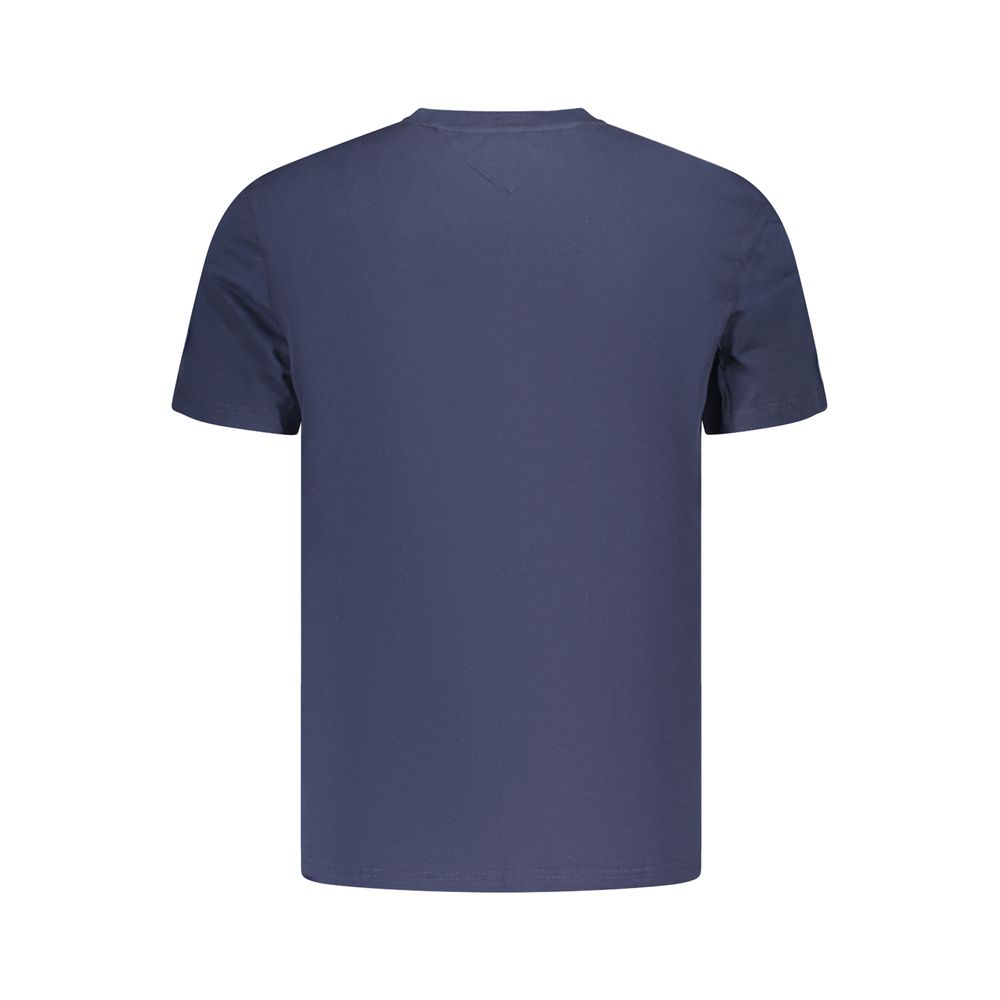 Blue cotton men's T-shirt by Tommy Hilfiger with a classic crew neck and logo detail on the front.