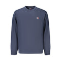 Blue cotton men's sweatshirt by Tommy Hilfiger, featuring a classic fit and logo detail, shown on a plain background.