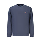 Blue cotton men's sweatshirt by Tommy Hilfiger, featuring a classic fit and logo detail, shown on a plain background.
