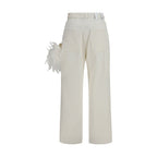Darkpark White Cotton Casual Pants