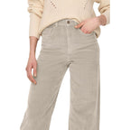 Only Beige Cotton Cropped Pants