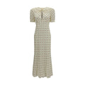 Alessandra Rich Beige Silk Casual Dress