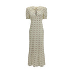 Alessandra Rich Beige Silk Casual Dress