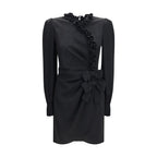 Alessandra Rich Black Silk Cocktail Dress