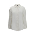 Ella White Silk Dress Shirt