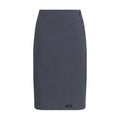 Miu Miu Gray Cotton Midi Skirt