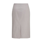 Miu Miu Gray Cotton Midi Skirt