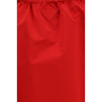 Prada Red Silk Midi Skirt