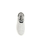 Dolce & Gabbana White Calf Leather Bos Taurus Low Top Sneakers