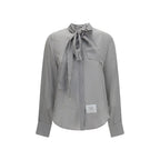 Thom Browne Gray Silk Pattern Shirt