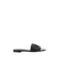 Dolce & Gabbana Black Calf Leather Bos Taurus Flat Sandals