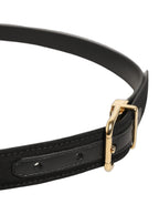 Dolce & Gabbana Black Canvas Leather Gold Metal Buckle Belt
