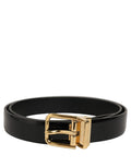 Dolce & Gabbana Black Classic Leather Gold Tone Buckle Belt - Eljoys Fashion 