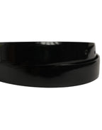 Dolce & Gabbana Black Classic Leather Gold Tone Buckle Belt