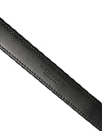 Dolce & Gabbana Black Velvet Silver Tone Metal Buckle Belt