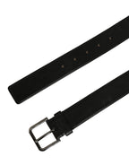 Dolce & Gabbana Black Calf Leather Classic Silver Buckle Belt - Eljoys Fashion 