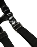 Dolce & Gabbana Black Adjustable Silver Metal Clips Suspenders