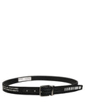 Dolce & Gabbana Black Fabric Leather Barcode Silver Buckle Belt - Eljoys Fashion 