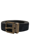 Dolce & Gabbana Men Black Leather Gold Tone Metal Buckle Belt - Eljoys Fashion 