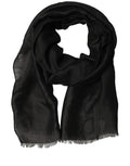 Dolce & Gabbana Black DG Logo Fringed Edge Lace Stole Scarf - Eljoys Fashion 