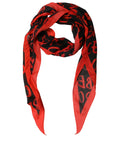 Dolce & Gabbana Men Red Black Graffiti Logo Lace Stole Scarf - Eljoys Fashion 