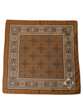 Dolce & Gabbana Brown Geometric Pocket Square Foulard Scarf - Eljoys Fashion 