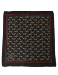Dolce & Gabbana Black Horse Silk Pocket Square Foulard Scarf - Eljoys Fashion 