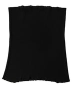 Dolce & Gabbana Men Black Viscose Knitted Neck Warmer Scarf