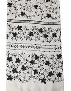 Dolce & Gabbana White Floral Silk Fringed Neck Shawl Scarf