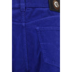 Versace Blue Cotton Straight-Leg Jeans