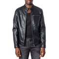 Jack Jones Black Artificial Leather Leather Jacket