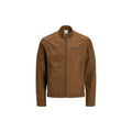 Jack Jones Beige Artificial Leather Full-Length Jacket