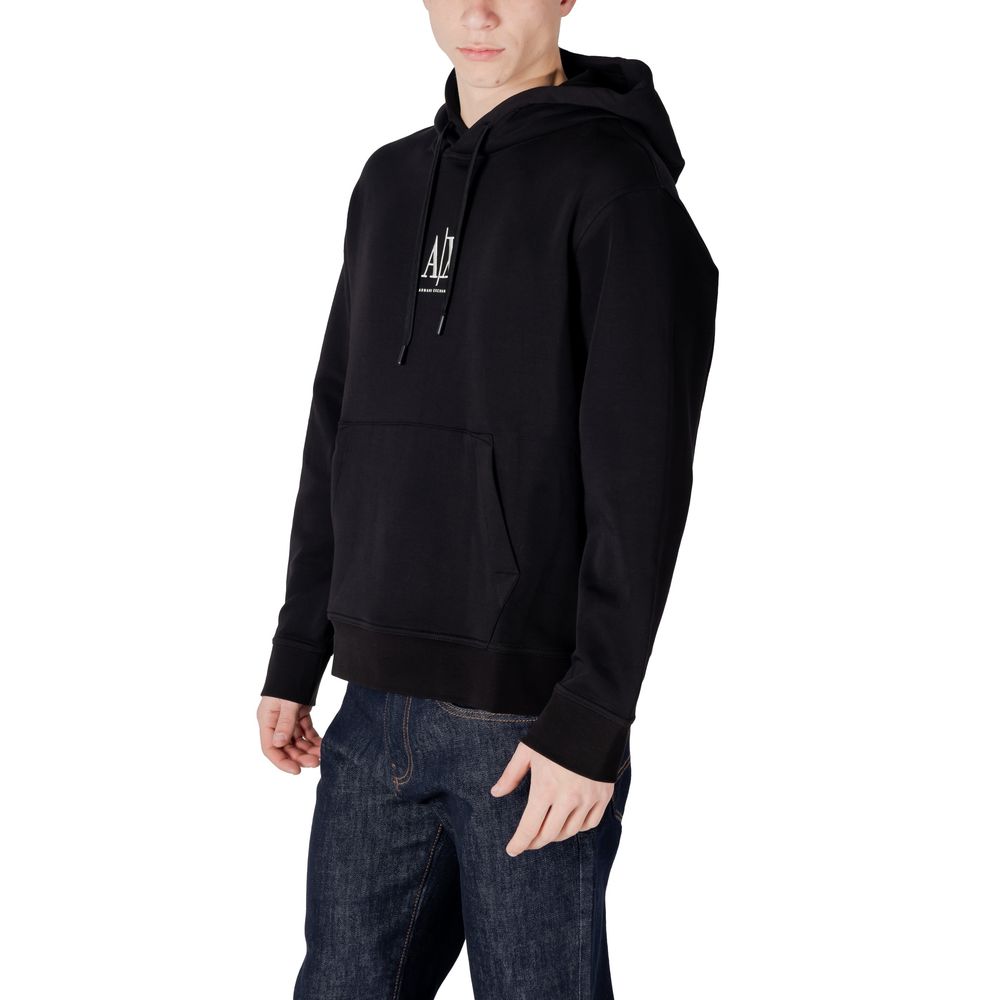 Armani Exchange Black Cotton Hoodie - Eljoys Fashion 