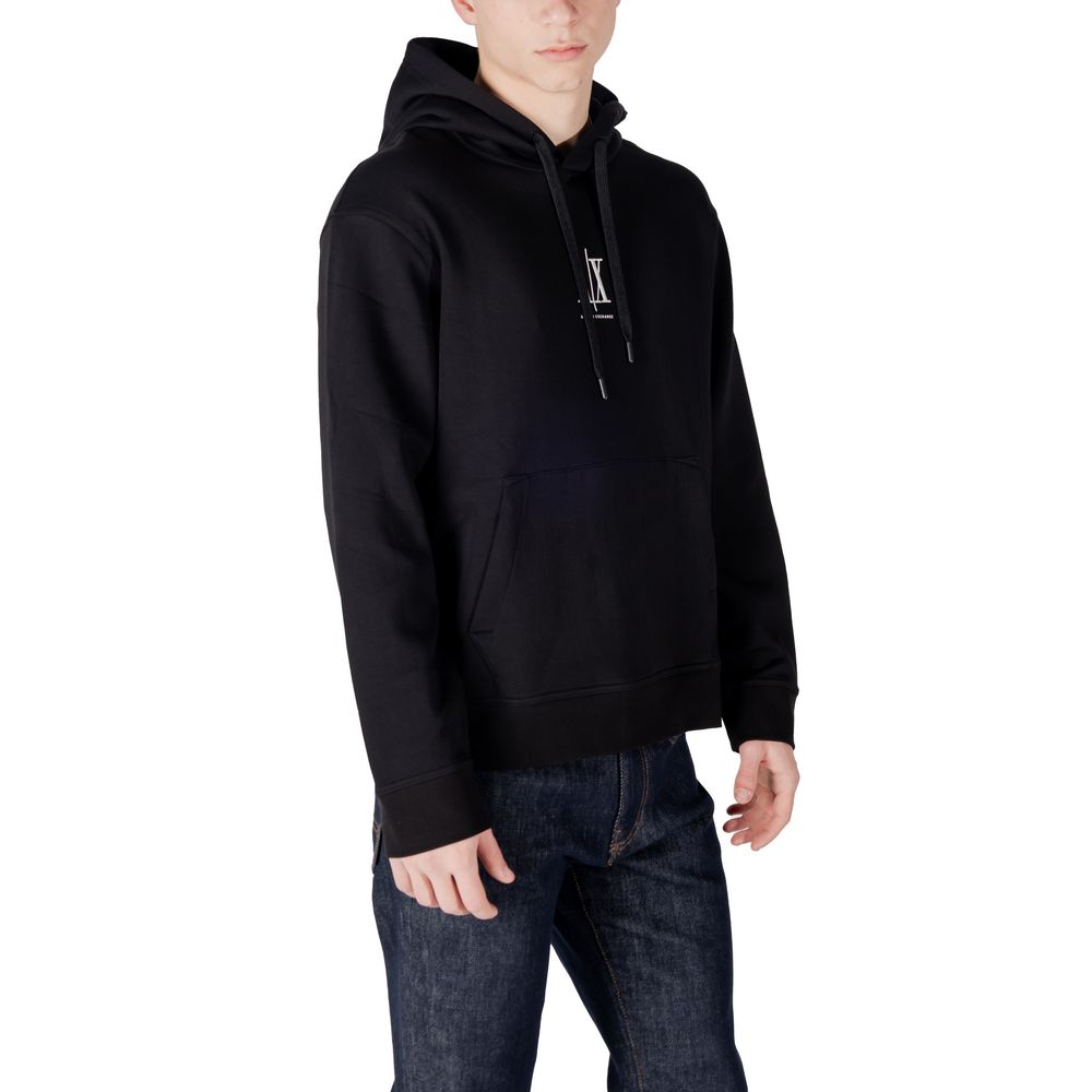 Armani Exchange Black Cotton Hoodie - Eljoys Fashion 