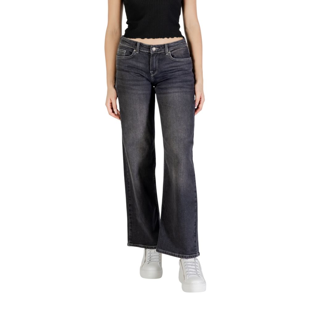 Only Black Cotton Bootcut Jeans