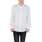 Armani Exchange Cream Elastane Dress Shirt