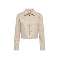 Jacqueline De Yong Beige Polyester Leather Jacket