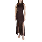 Guess Brown Polyamide Long Dress
