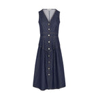 Morgan De Toi Blue Cotton Long Dress