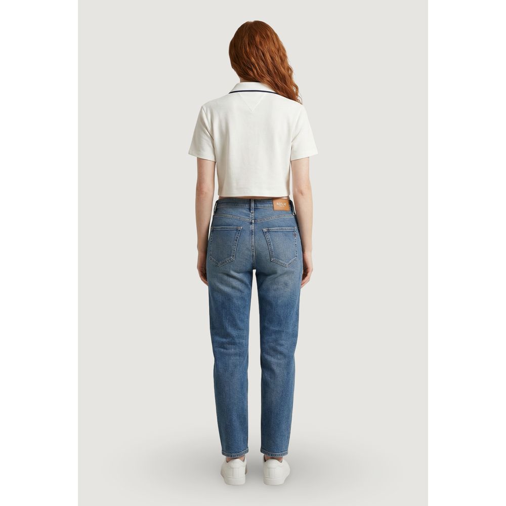 Replay Blue Cotton Relaxed Fit Jeans