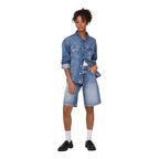 Only Blue Cotton Bermuda Shorts