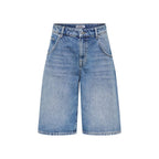 Only Blue Cotton Bermuda Shorts