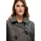 Desigual Cream Polyethylene Coat