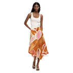 Desigual Orange Viscose Long Skirt