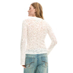 Desigual Cream Viscose Long Sleeve T-Shirt
